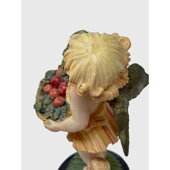 Victorian Christmas 6 Inch Angel Figurine Child Basket Fruit Tree Vintage Decor - Picture 8 of 11